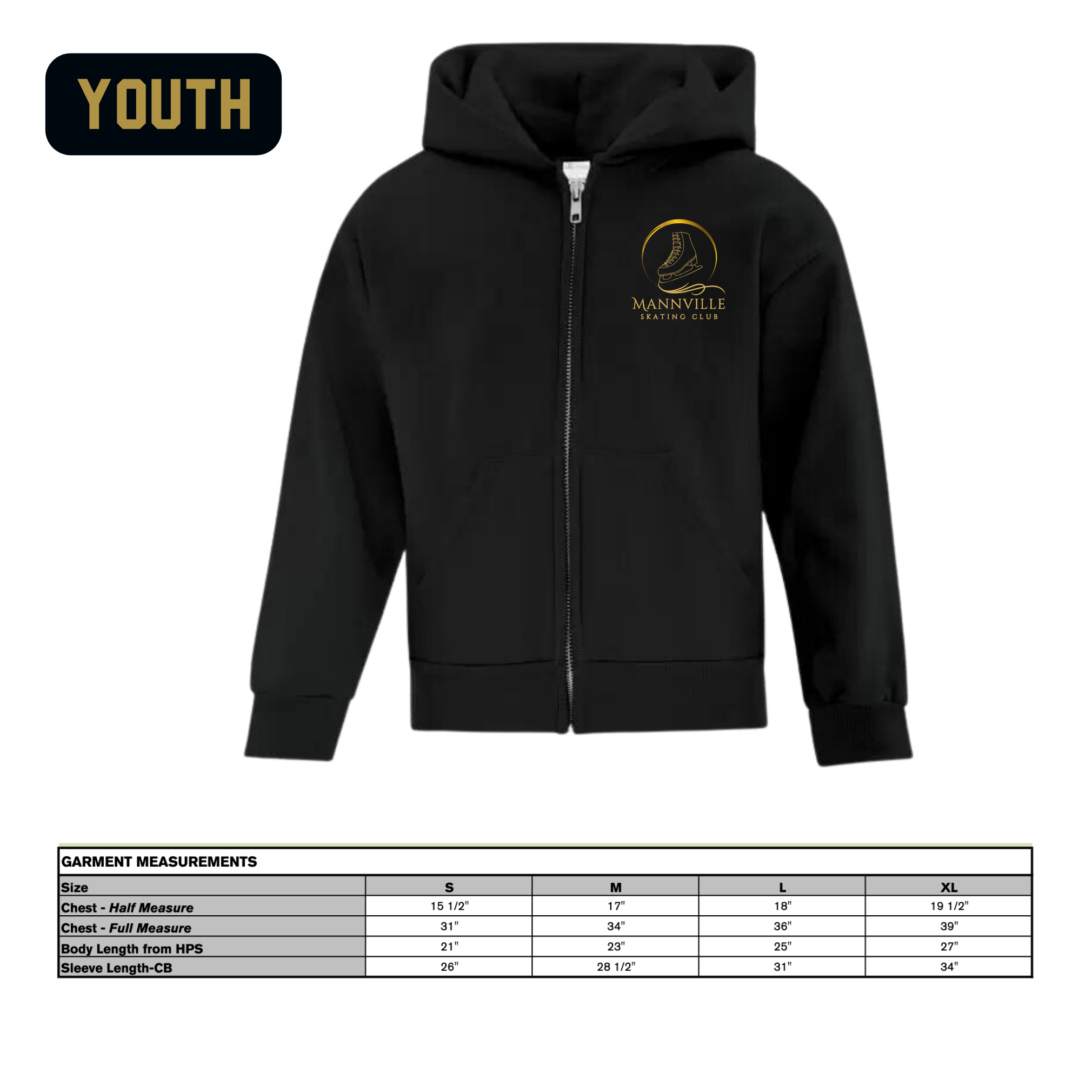Mannville Skating- Logo Zip Up Hoodie