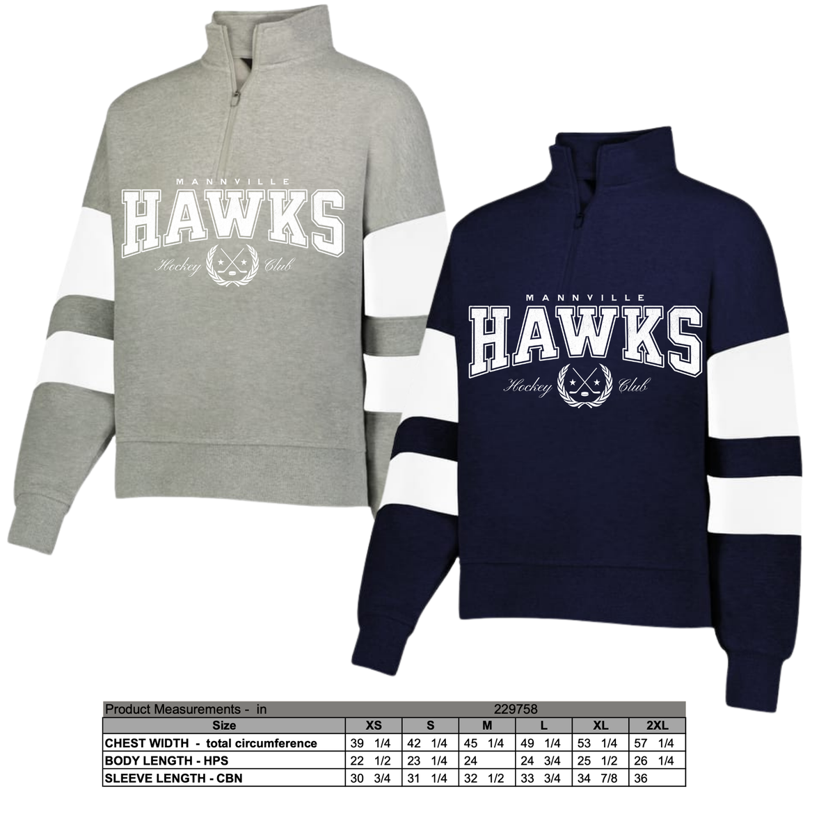 Ladies Jackson Way 1/4 Zip- Hawks Varsity