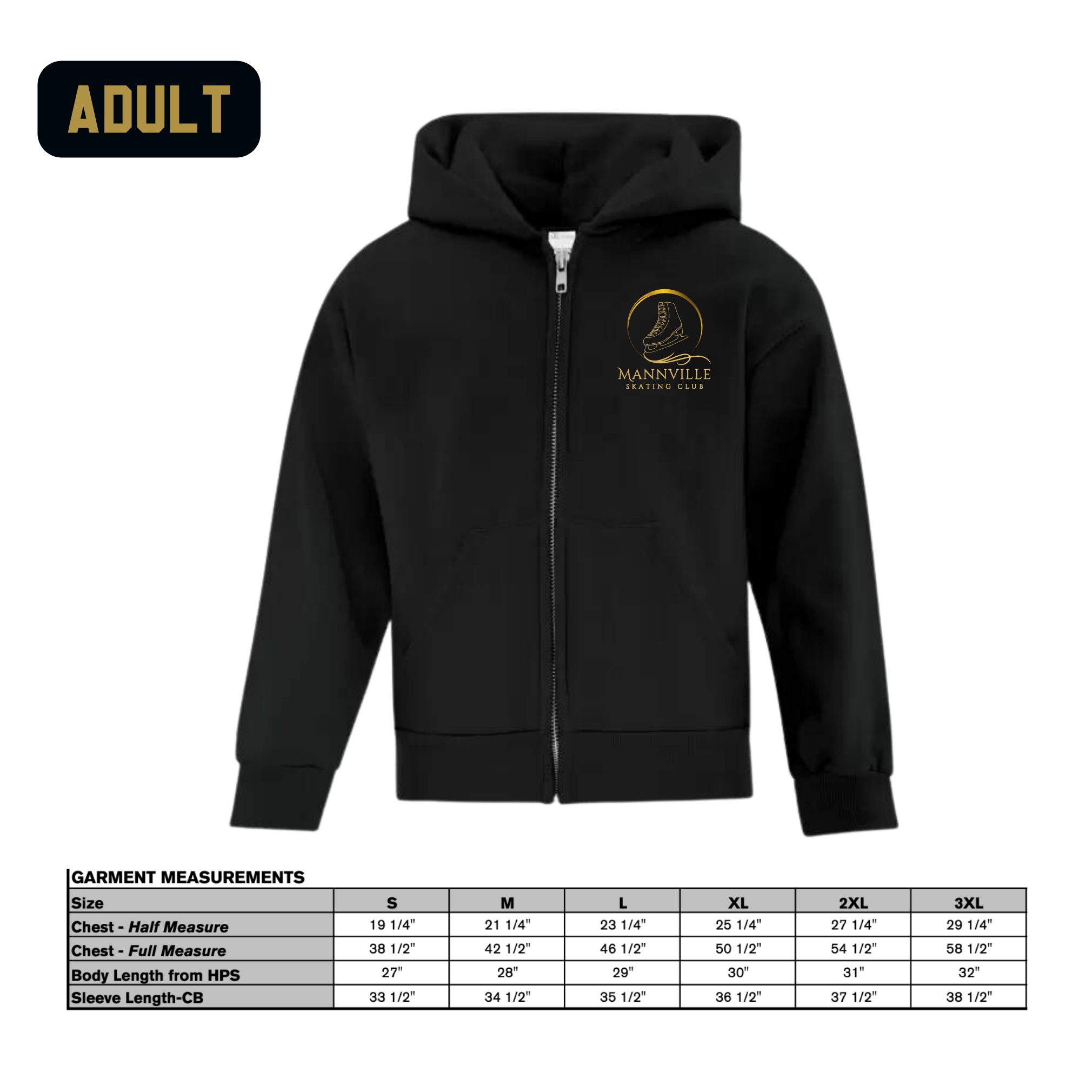 Mannville Skating- Logo Zip Up Hoodie