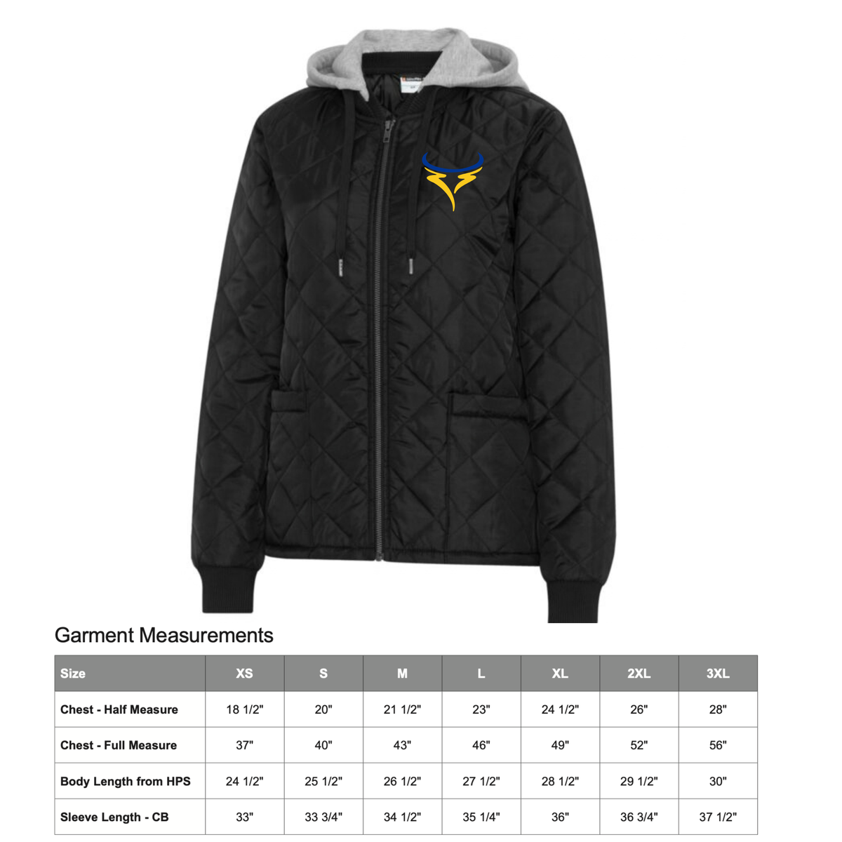 Ladies LONGHORNS Quilted Jacket with Hood