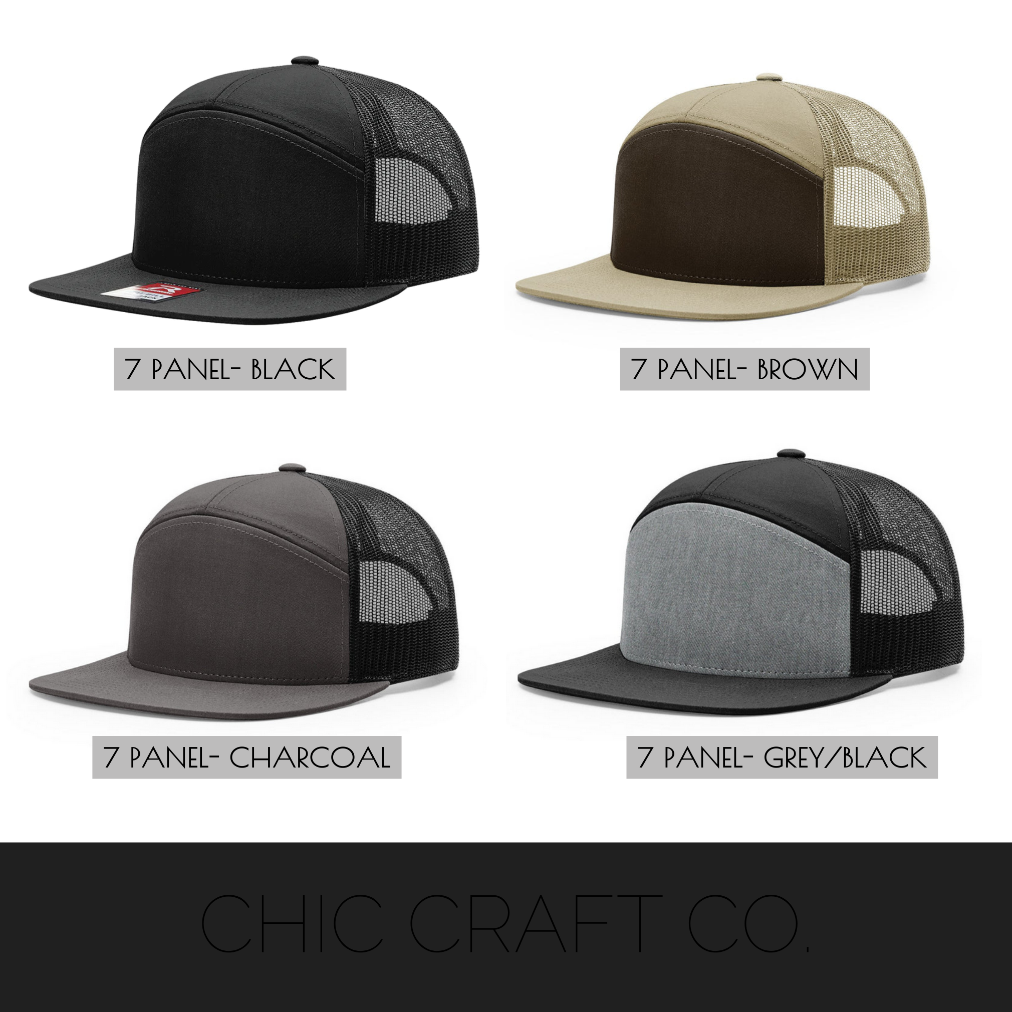 7 Panel Mesh Snapback- Adult