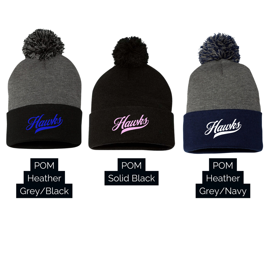 HAWKS Adult TOQUES- Embroidered!