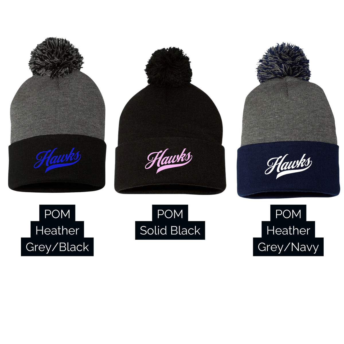 HAWKS Adult TOQUES- Embroidered!