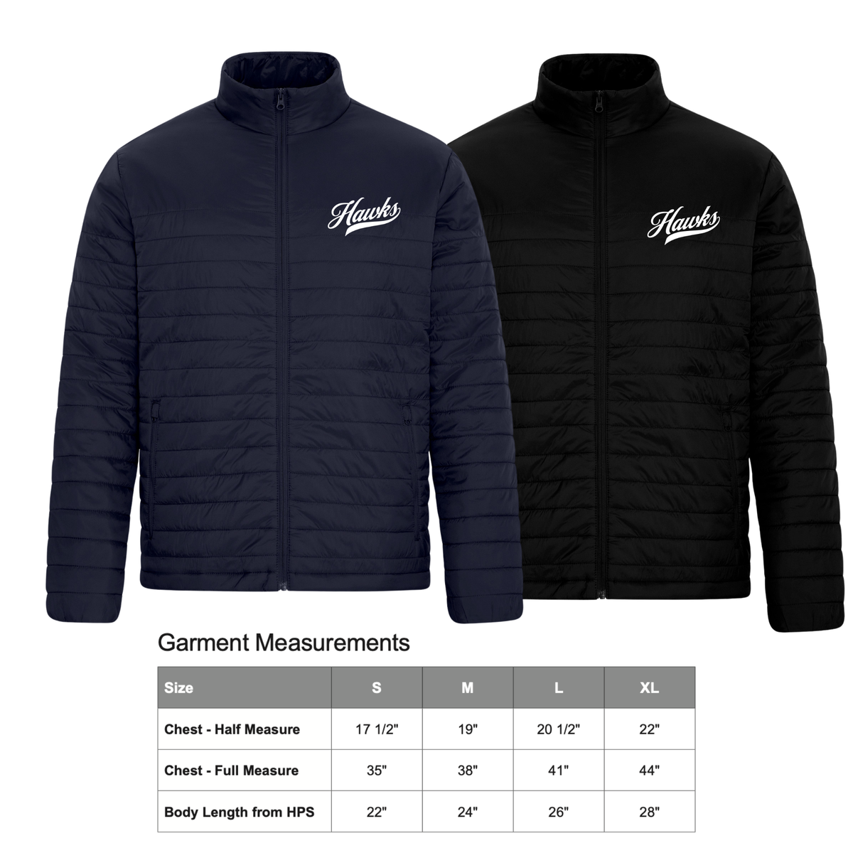 Adult Puffer Hawks Jacket/Vest