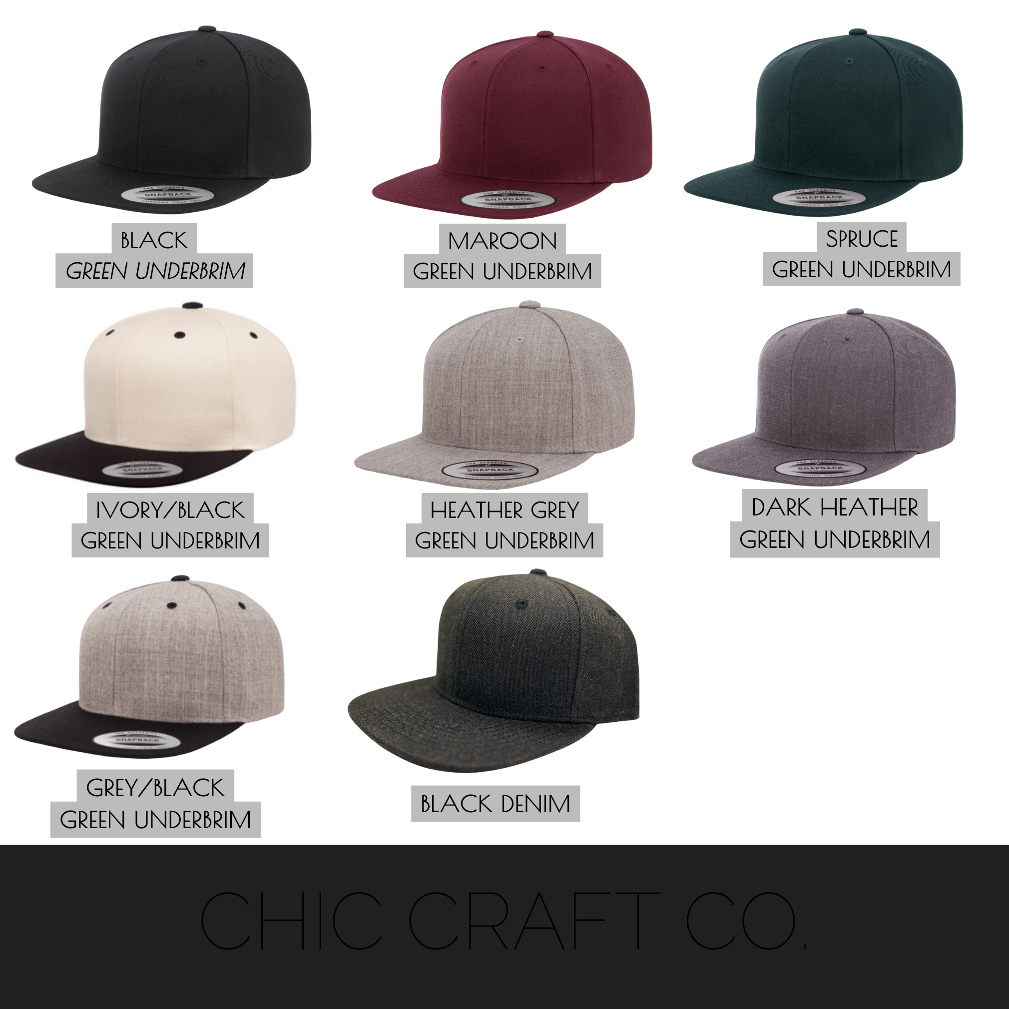 Flat Brim Snapbacks- Adult