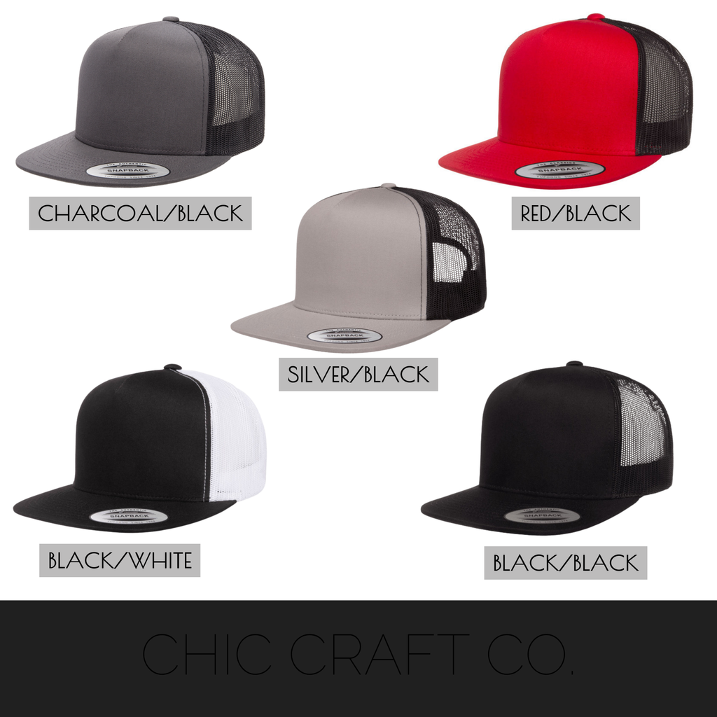 Flat Brim Trucker Snapback- Adult