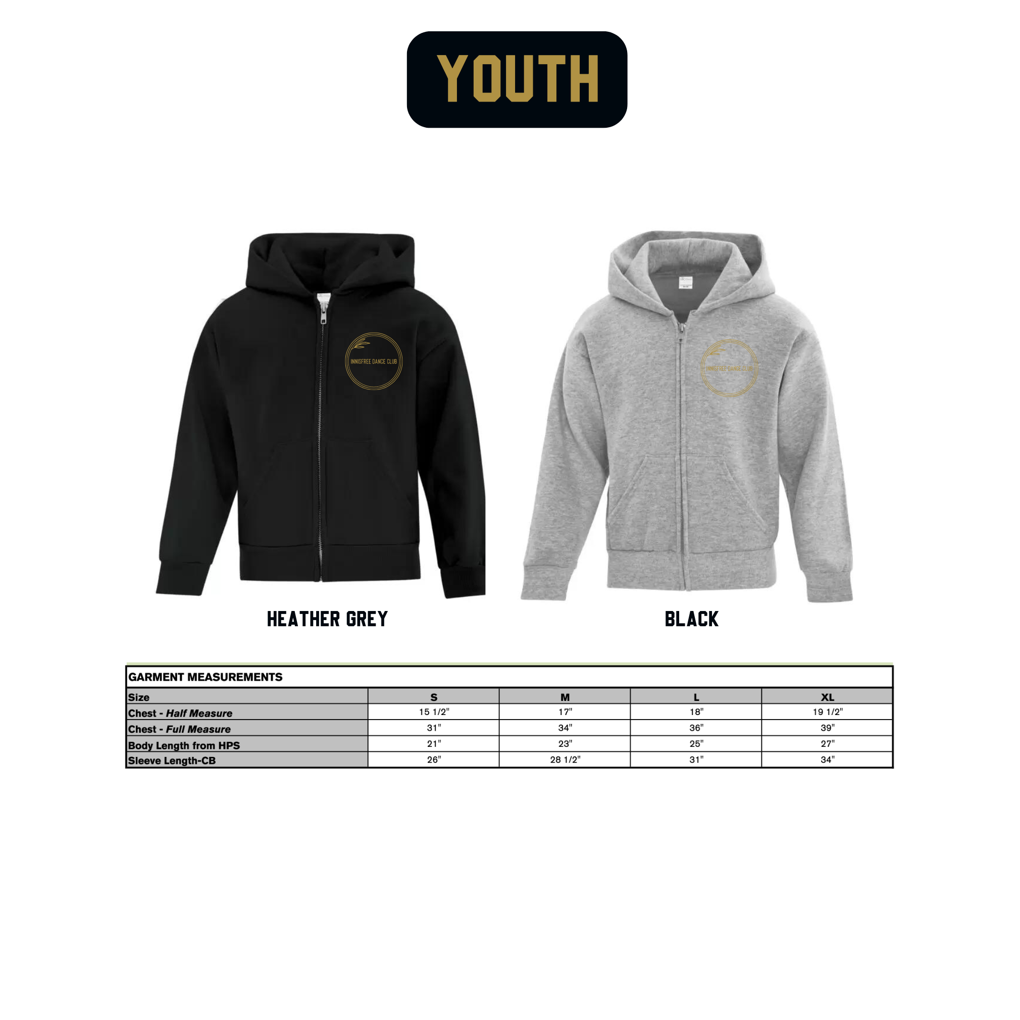 Youth Logo Zip Up Hoodie