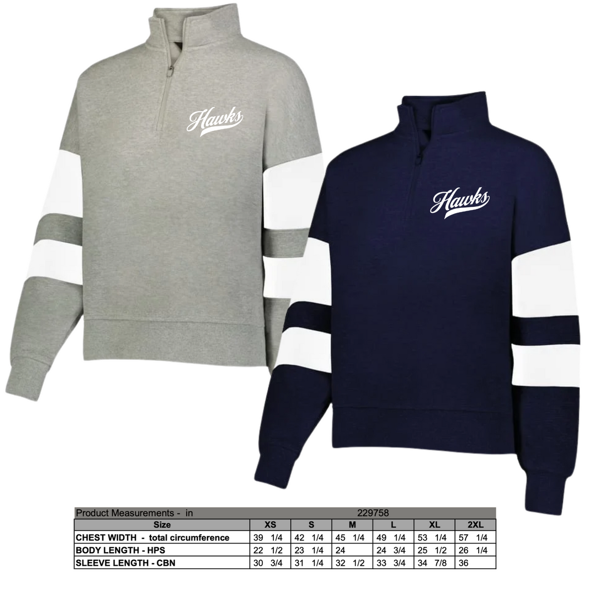 Ladies Jackson Way 1/4 Zip- Hawks Script