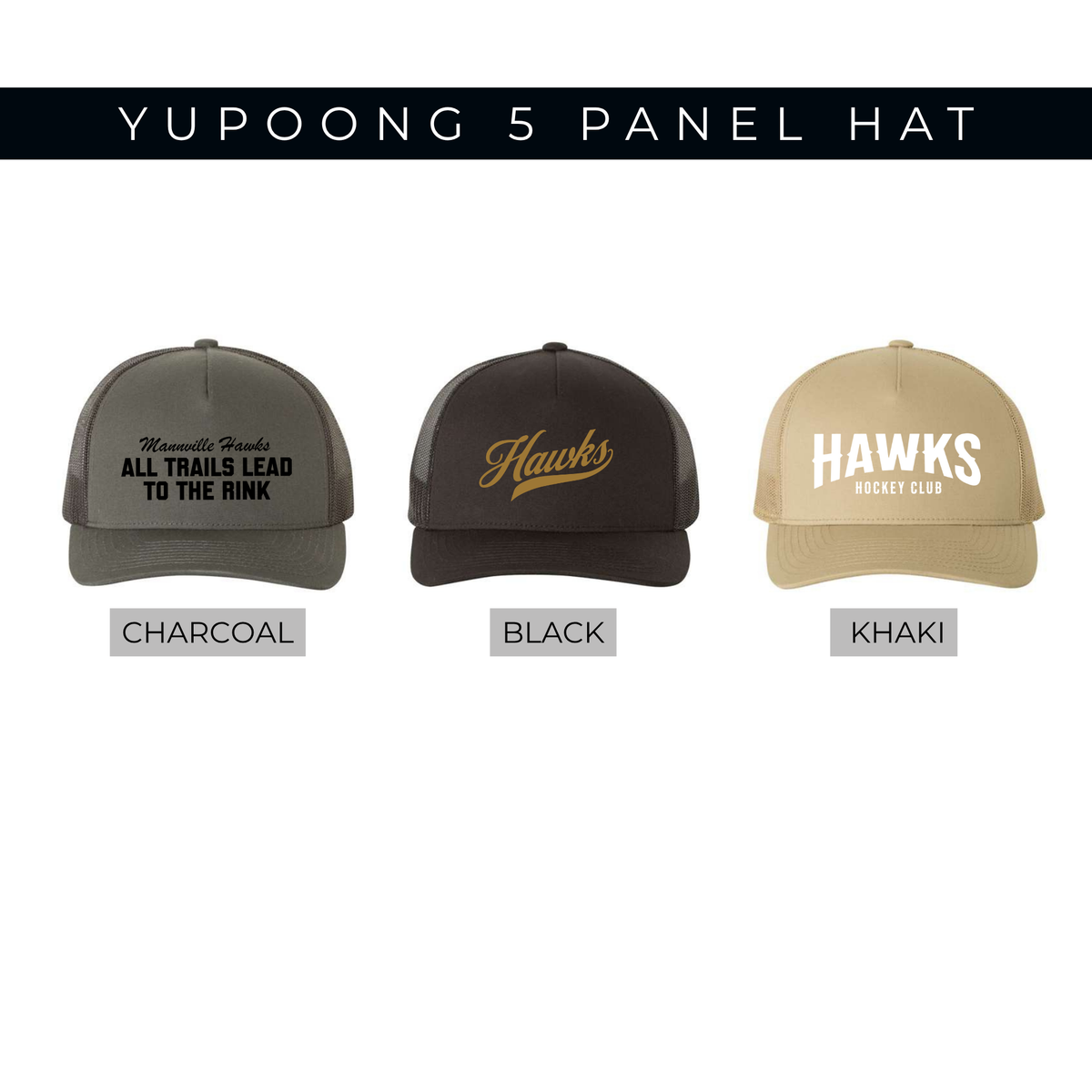 HAWKS Adult 5 Panel Trucker Snapback