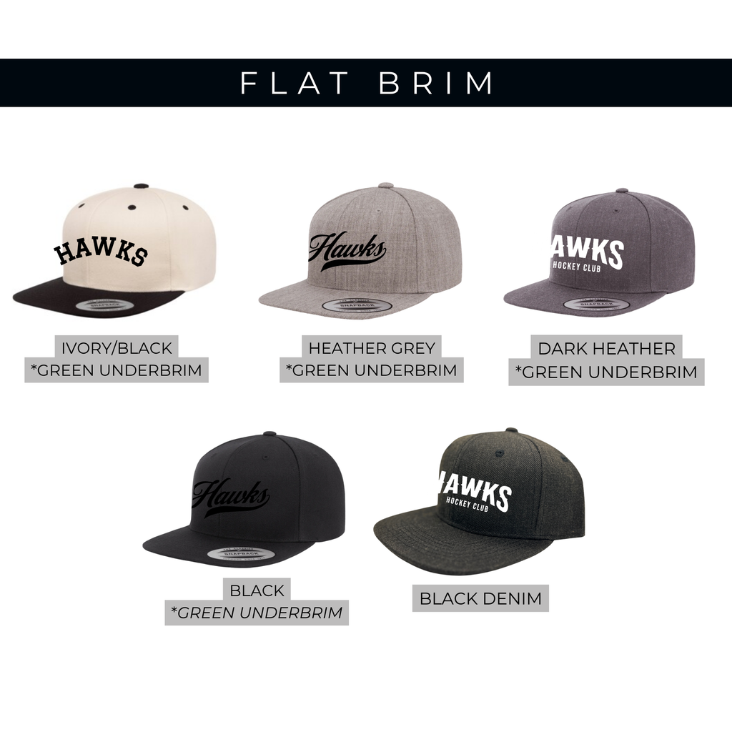HAWKS Adult Flat Brim Snapback