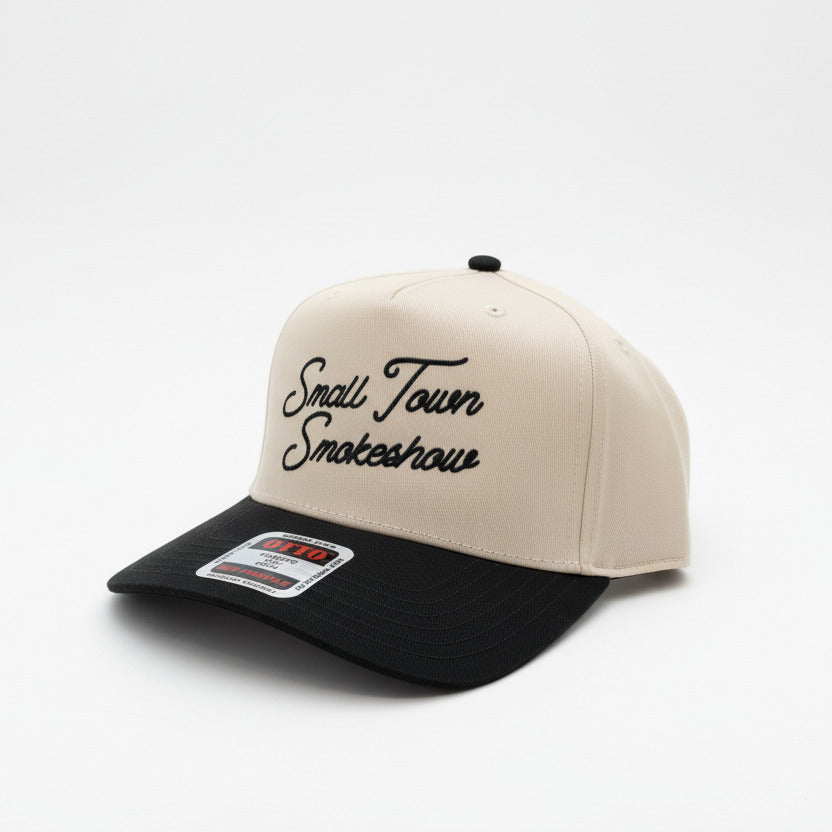 Small Town Smokeshow Otto Snapback hat with embroidered font
