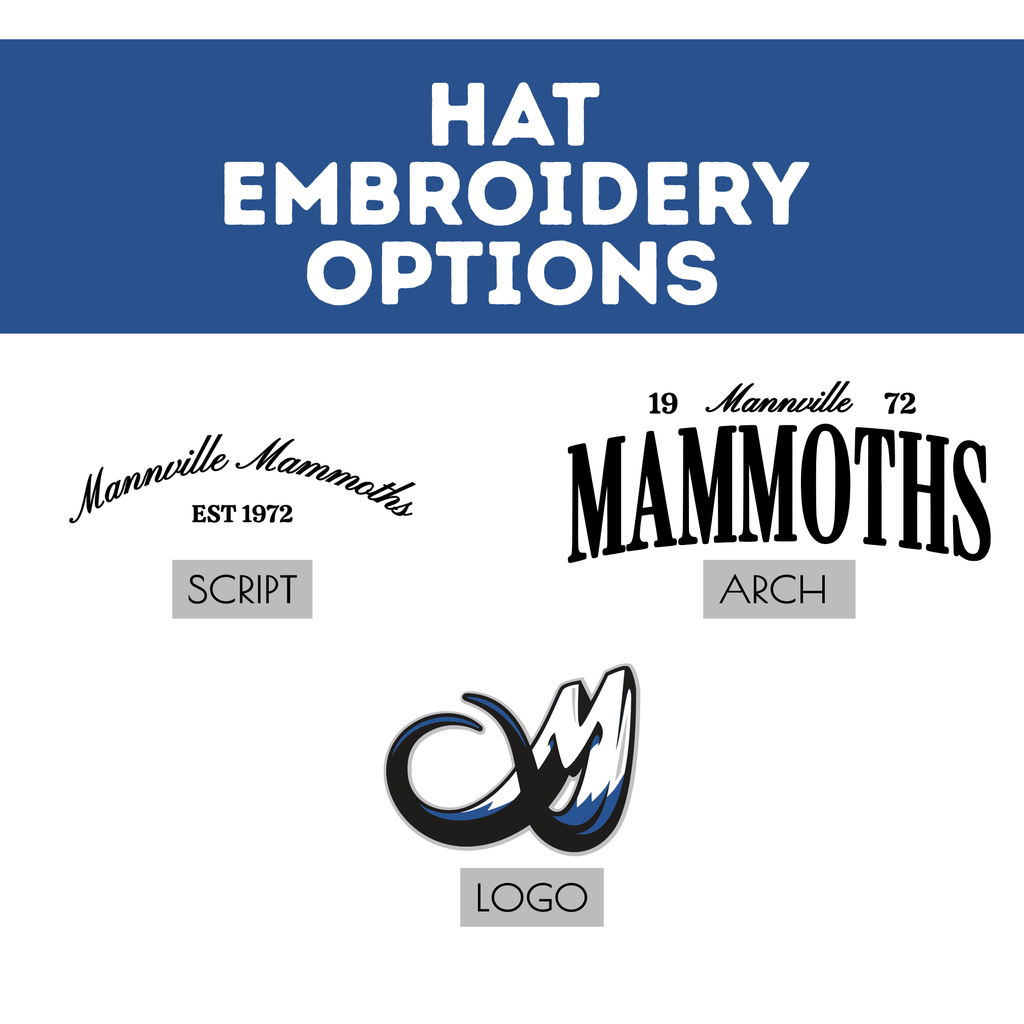 MAMMOTHS Adult Curved Brim Snapback- 3 Embroidery Designs!