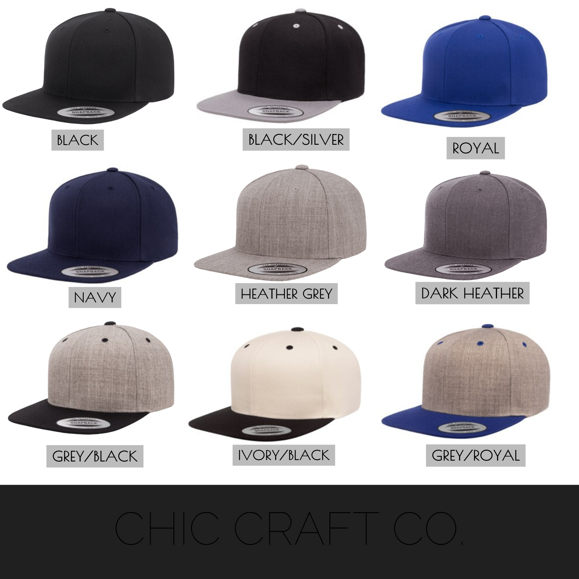 MAMMOTHS Adult Flat Brim Snapback- 3 Embroidery Designs!